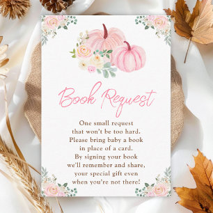 Pink Pumpkins Floral Book Request Enclosure Card