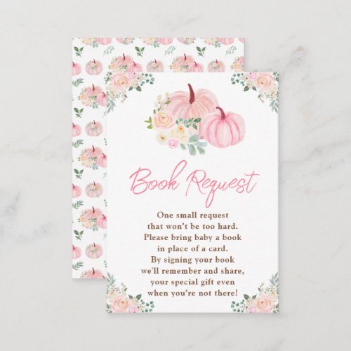 Pink Pumpkins Floral Book Request Enclosure Card