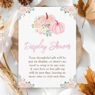 Pink Pumpkins Floral Display Baby Shower Enclosure Card