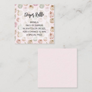 Pink Pumpkins Girl Baby Diaper Raffle Enclosure Card