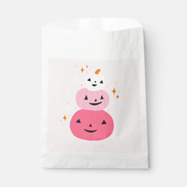 Pink Pumpkins Halloween  Favor Bag (Front)