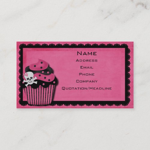 pink punk_cupcake business card