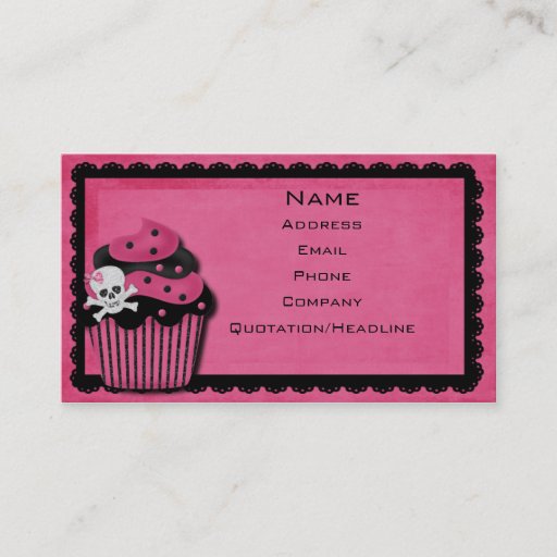 Customizable pink punk_cupcake business card