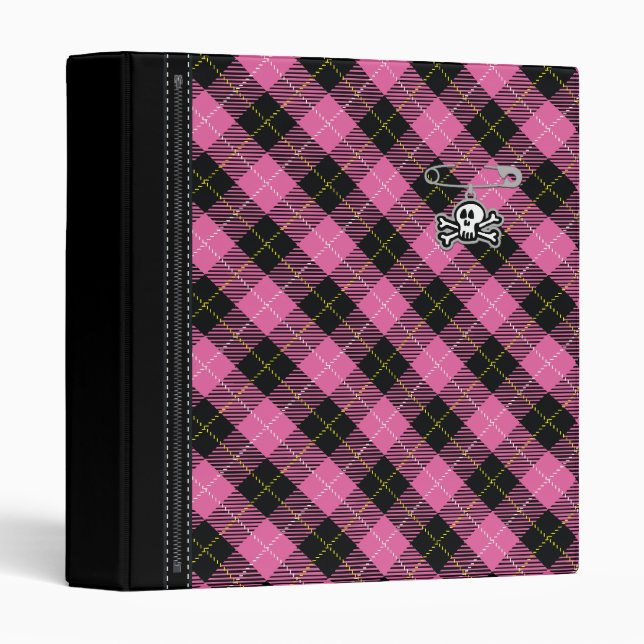 Pink Punk Plaid  Binder (Front/Spine)