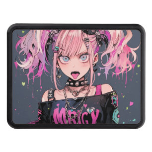 Pink Punk Rocker Anime Girl Hitch Cover