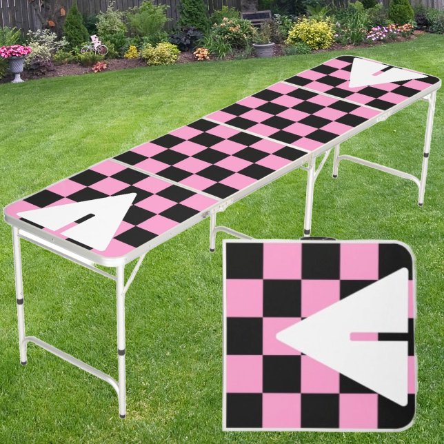 Pink Punk Rocker with Cup Triangles  Beer Pong Table (Creator Uploaded)