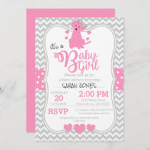 Pink Puppy Baby Shower Invitation