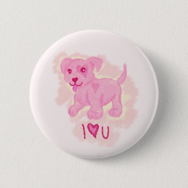 Pink Puppy Button (Front)