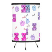 Pink Puppy Dog & Paws Tripod Lamp (Back)