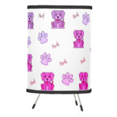 Pink Puppy Dog & Paws Tripod Lamp (Right)