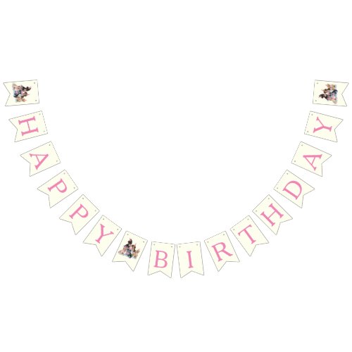 Pink Puppy Dog Themed Birthday Party  Bunting Flags