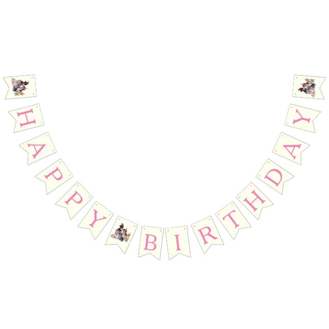 Pink Puppy Dog Themed Birthday Party  Bunting Flags (All)