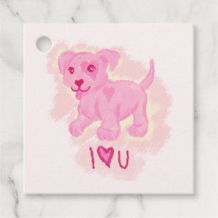 Pink Puppy Favor Tags