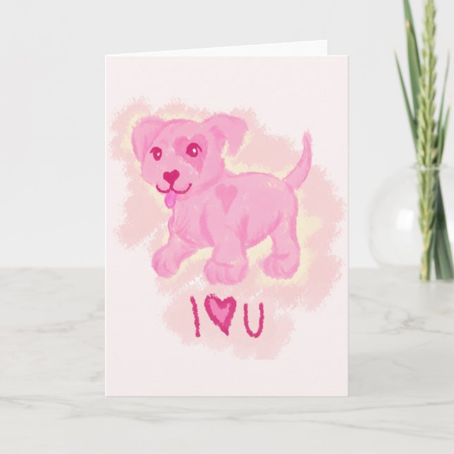 Pink Puppy Holiday Card (Front)