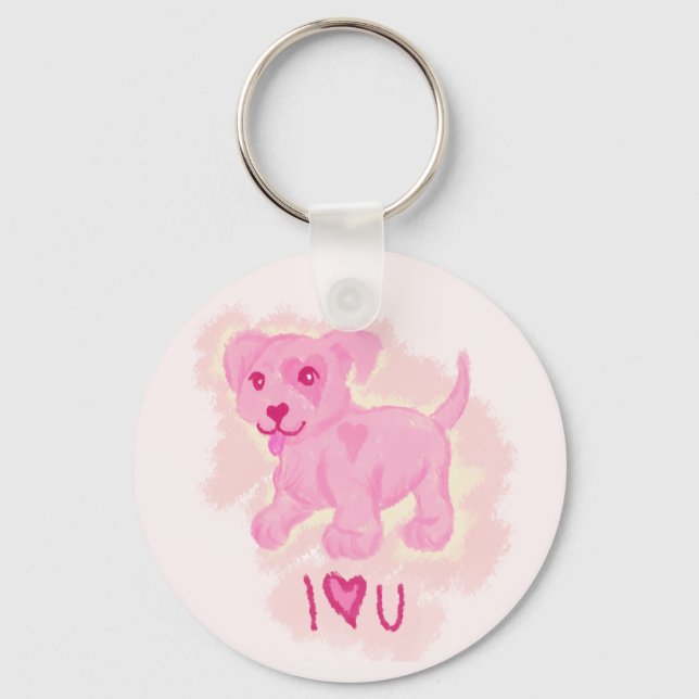 Pink Puppy Keychain (Front)