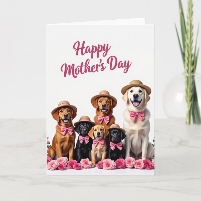 Pink Puppy Mothers Day Card (Front)
