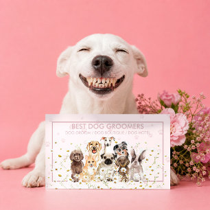 Pink Puppy Trainer New Dog Lessons Business Card