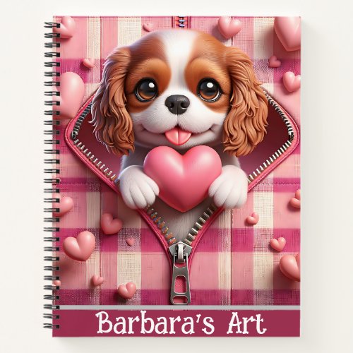 Pink Puppy Valentine  Notebook