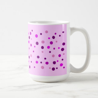Pink Purpke and Violet Polka Dots Light Pink Mugs