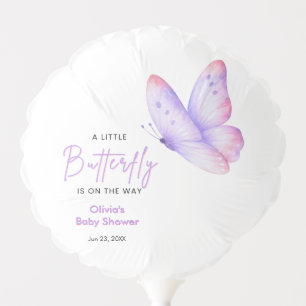 Pink Purple A Little Butterfly Baby Shower Balloon
