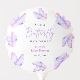 Pink Purple A Little Butterfly Baby Shower Balloon