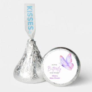 Pink Purple A Little Butterfly Baby Shower Hershey®'s Kisses®