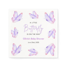 Pink Purple A Little Butterfly Baby Shower