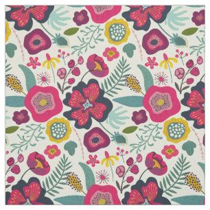 Pink Purple Abstract Floral Pattern Fabric