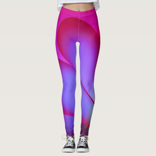 Pink Purple Abstract Geometric Leggings | Colorfu