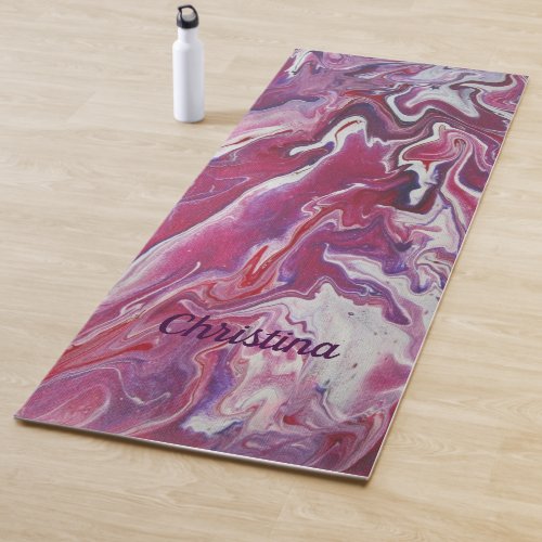 Pink Purple Abstract Personalized Yoga Mat