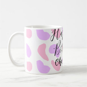 Pink purple abstracts shapes happy 1st birthday na coffee mug