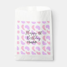 Pink purple abstracts shapes happy 1st birthday na