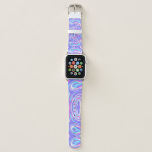 Pink Purple acrylic pour marble pattern simple Thr Apple Watch Band