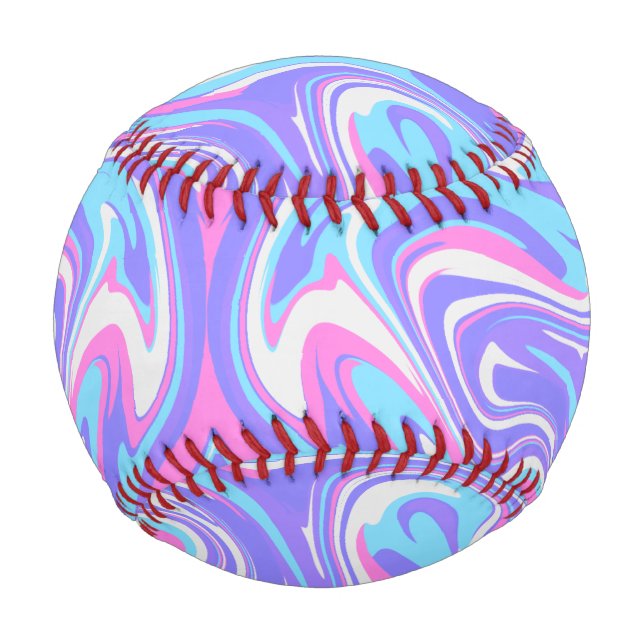 Pink Purple acrylic pour marble pattern simple Thr Baseball (Front)