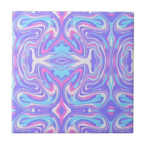 Pink Purple acrylic pour marble pattern simple Thr Ceramic Tile