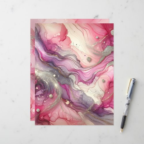 Pink &amp; Purple Alcohol Ink Scrapbook Background