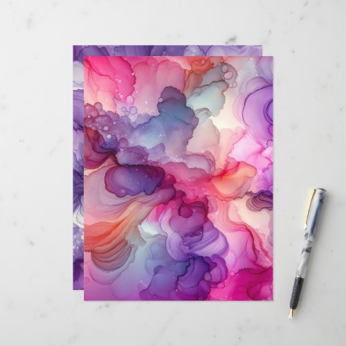 Pink &amp; Purple Alcohol Ink Scrapbook Background