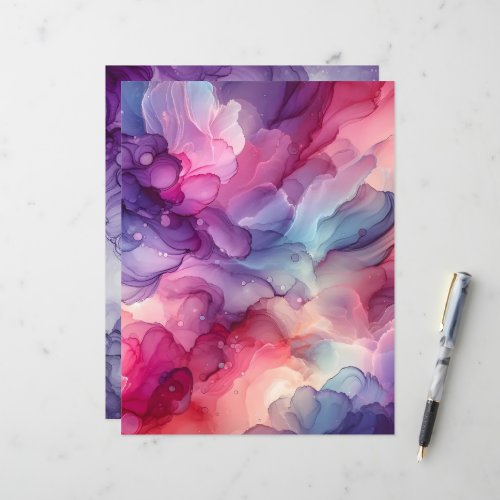Pink &amp; Purple Alcohol Ink Scrapbook Background