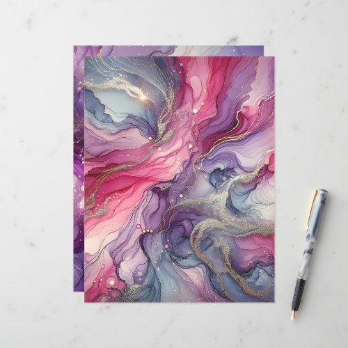 Pink &amp; Purple Alcohol Ink Scrapbook Background