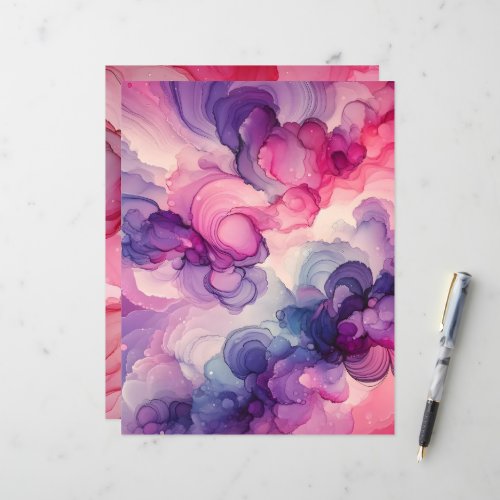 Pink &amp; Purple Alcohol Ink Scrapbook Background
