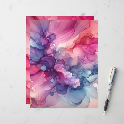 Pink &amp; Purple Alcohol Ink Scrapbook Background