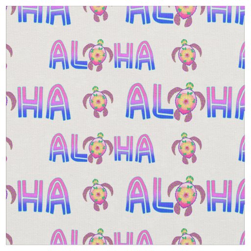 Pink Purple Aloha Hawaiian Tropical Turtle Fabric
