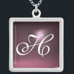 Pink Purple Amethyst Gem  Monogram Silver Plated Necklace<br><div class="desc">Elegant and unique design  with gemstone. Very accurated nurbs modeling and rendering in 3D Studio Max by Bulgan Lumini .Part from series Hyper Talismans.</div>