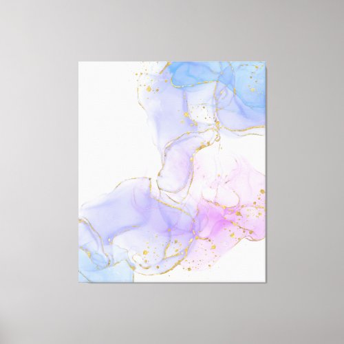 Pink Purple and Blue Alcohol Ink Canvas Print