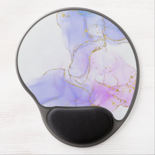 Pink Purple and Blue Alcohol Ink Gel Mouse Pad
