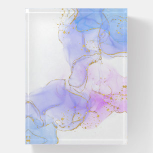 Pink, Purple and Blue Alcohol Ink Paperweight