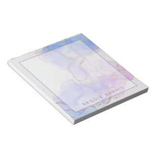 Pink, Purple and Blue Alcohol Ink Personalized Notepad