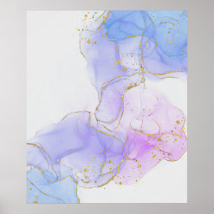 Pink, Purple and Blue Alcohol Ink Poster