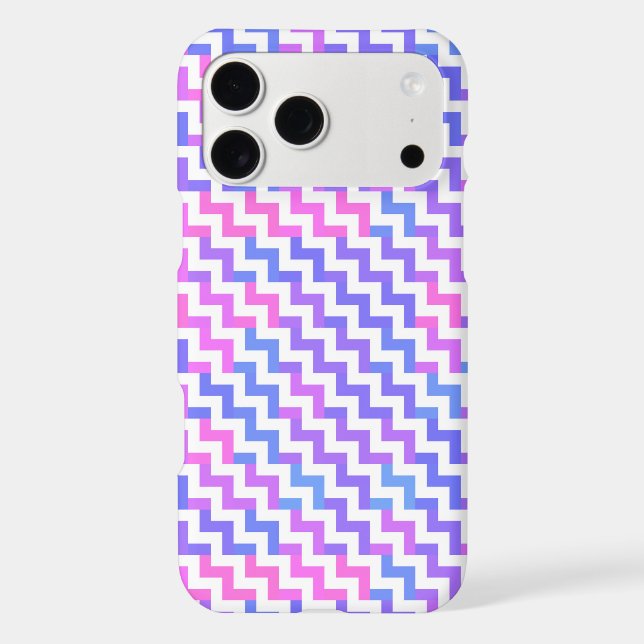 pink purple and blue chevron pattern iPhone case (Back)