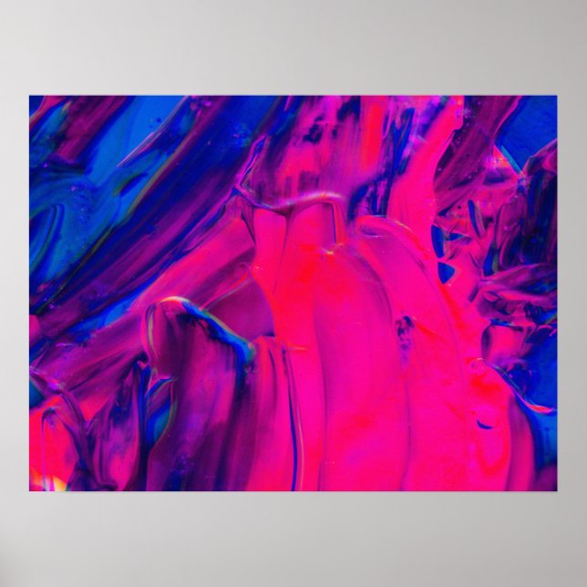 Pink, Purple and Blue Painting Abstract Art Abstra Poster (Front)
